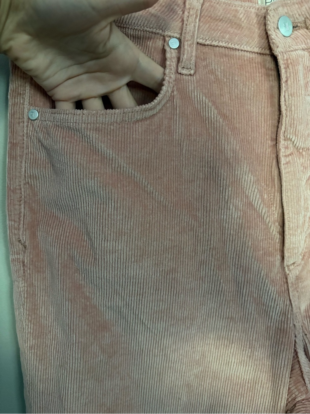 Pilcro Anthropologie Blush Pink Corduroy Cropped Straight Leg Pants 32 - Picture 5 of 13